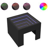 Table basse avec LED infini noir 40x40x30 cm