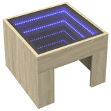 Table basse avec LED infini chêne sonoma 40x40x30 cm