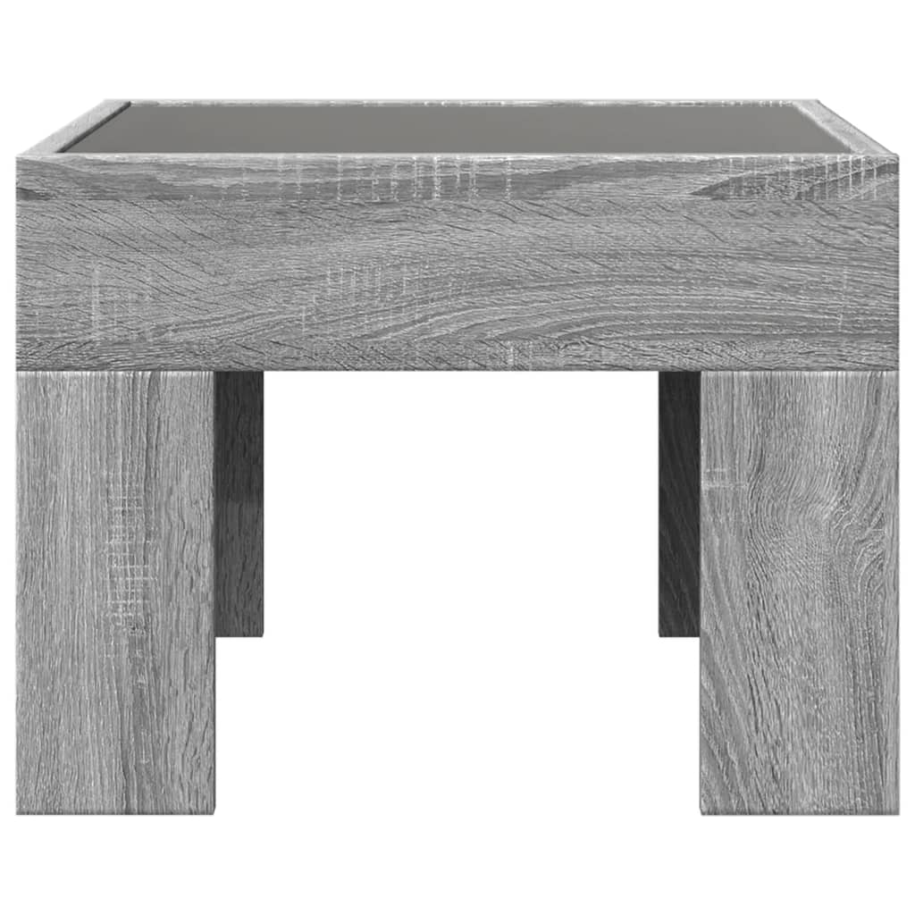 Coffee table with LED infinity sonoma gray 40x40x30 cm