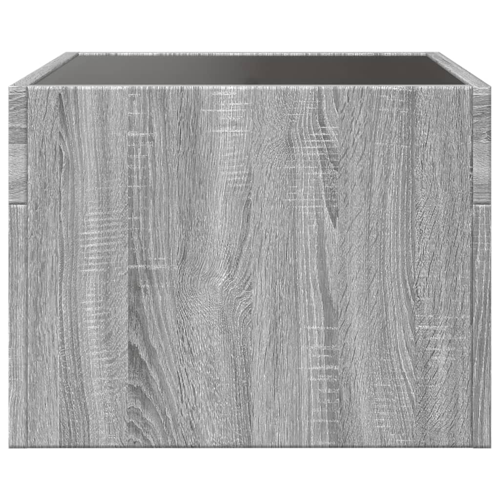 Coffee table with LED infinity sonoma gray 40x40x30 cm