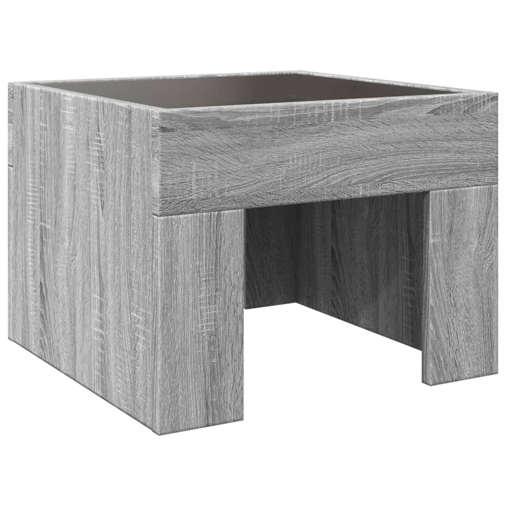 Coffee table with LED infinity sonoma gray 40x40x30 cm