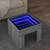 Table basse avec LED infini sonoma gris 40x40x30 cm