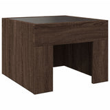 Table basse avec LED infini chêne marron 40x40x30 cm