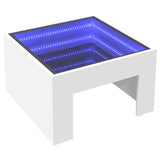 Table basse avec LED infini blanc 50x50x30 cm