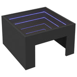 Table basse avec LED infini noir 50x50x30 cm