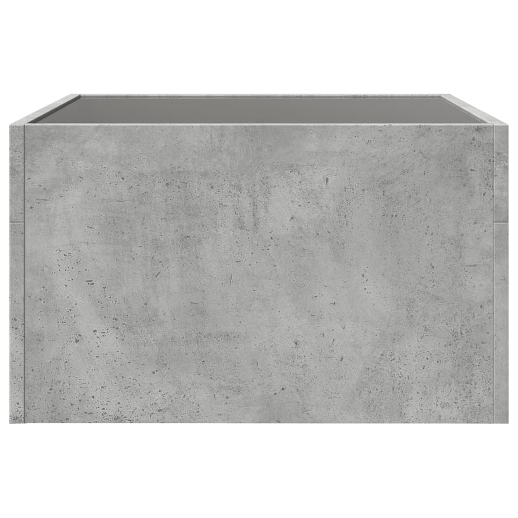 Table basse avec LED infini gris béton 50x50x30 cm