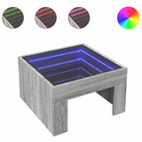 Table basse avec LED infini sonoma gris 50x50x30 cm