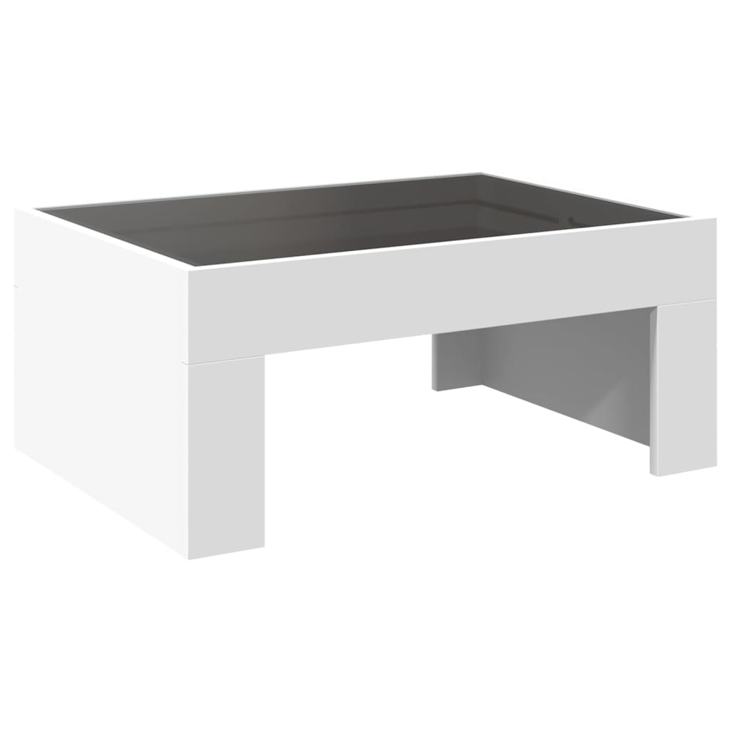 Table basse avec LED infini blanc 70x50x30 cm