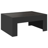 Table basse avec LED infini noir 70x50x30 cm