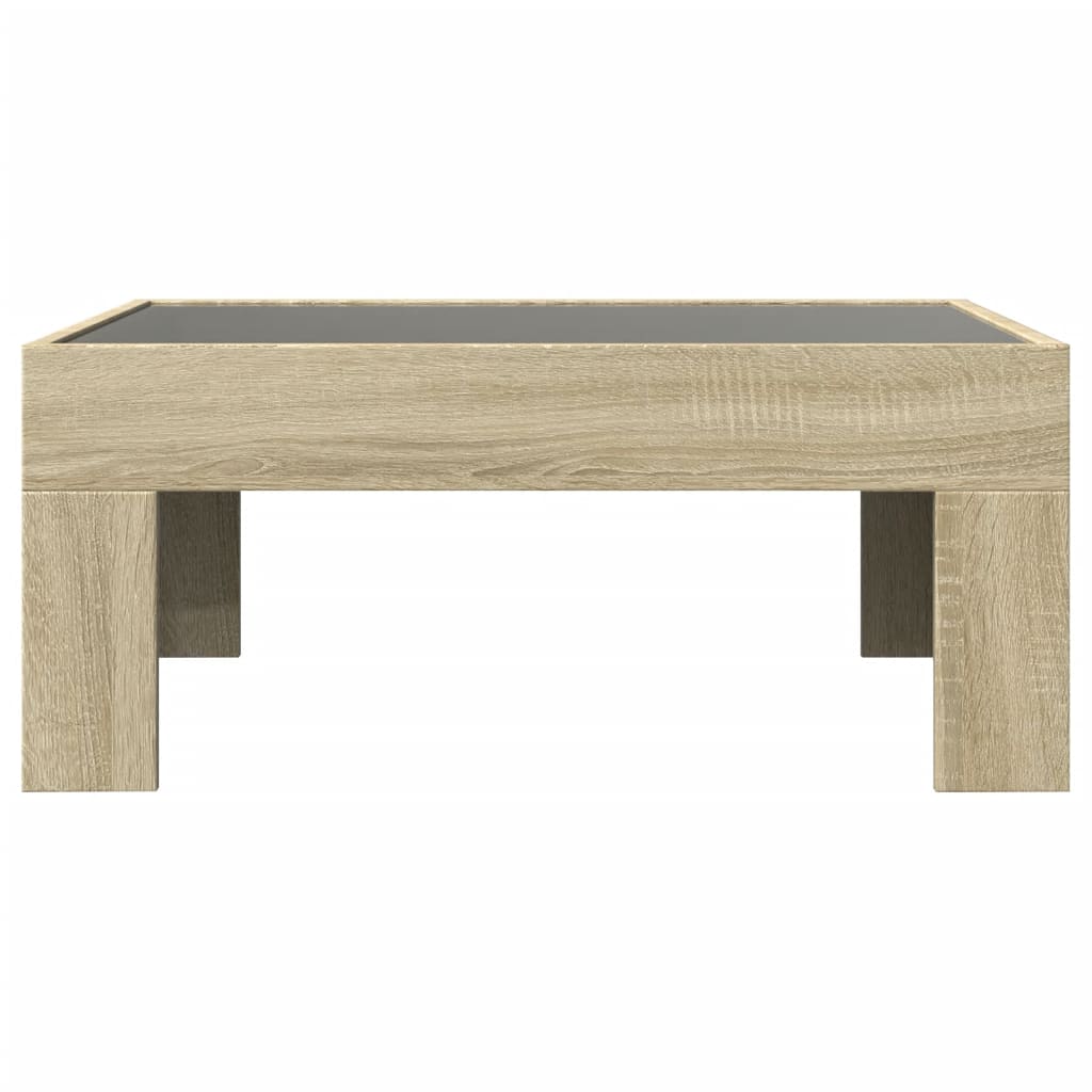 Table basse avec LED infini chêne sonoma 70x50x30 cm