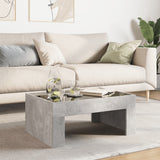 Coffee table with infinite LED concrete gray 70x50x30 cm