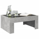 Coffee table with infinite LED concrete gray 70x50x30 cm