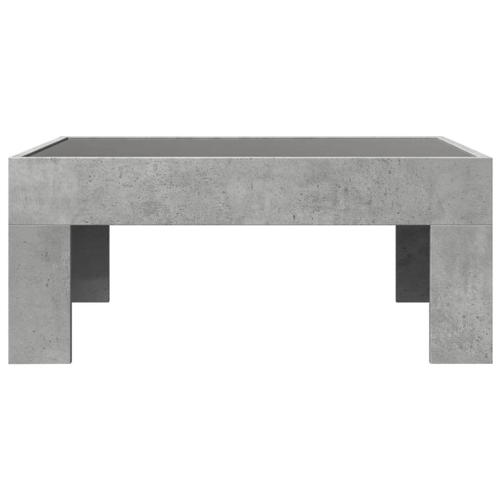 Table basse avec LED infini gris béton 70x50x30 cm