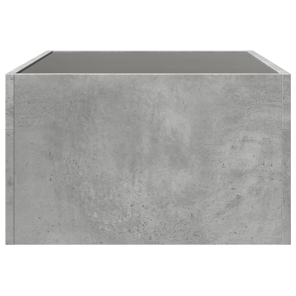 Coffee table with infinite LED concrete gray 70x50x30 cm