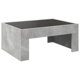 Coffee table with infinite LED concrete gray 70x50x30 cm