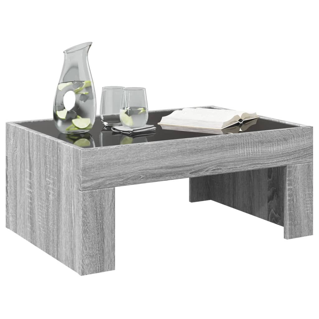 Table basse avec LED infini sonoma gris 70x50x30 cm