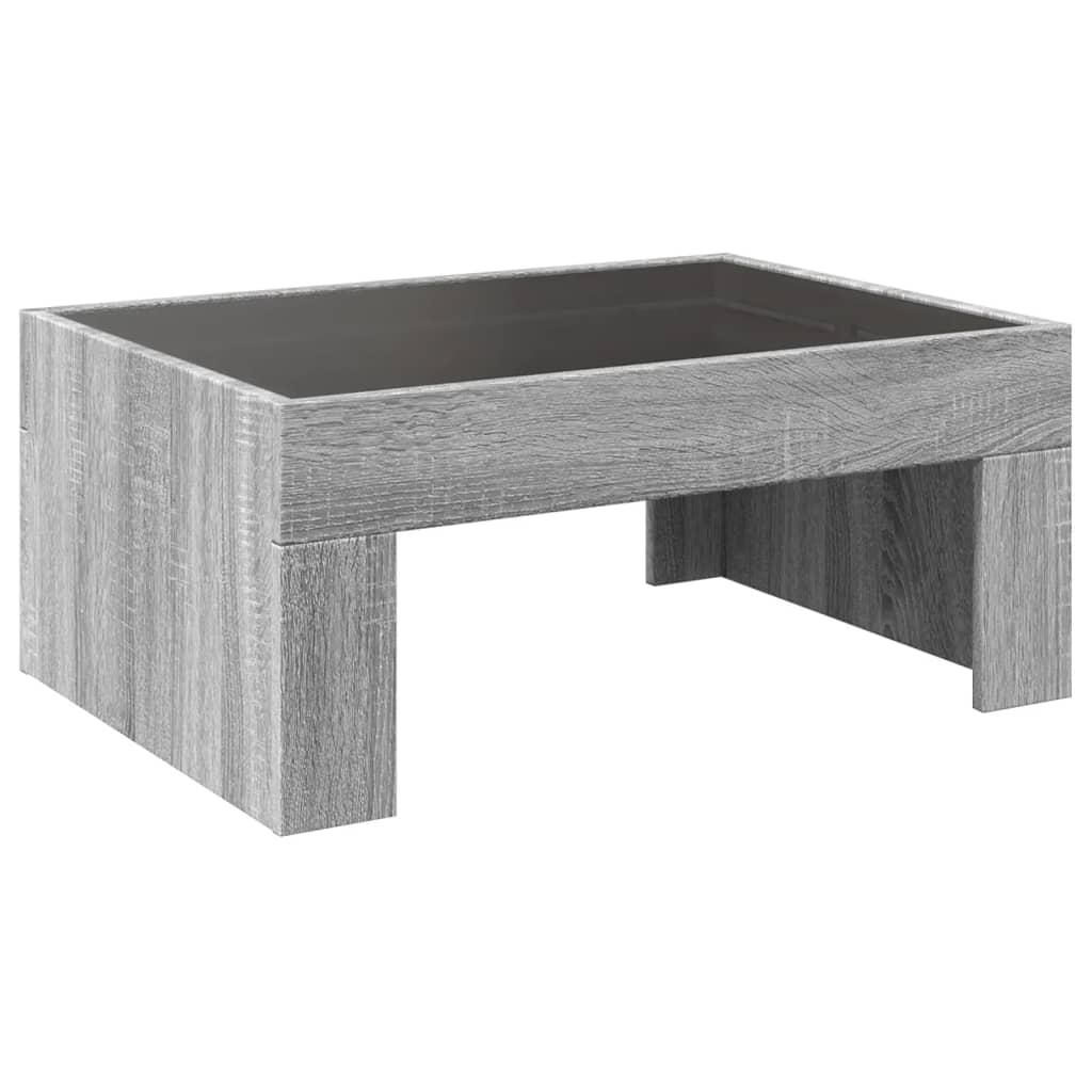 Table basse avec LED infini sonoma gris 70x50x30 cm