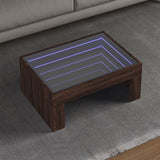 Table basse avec LED infini chêne marron 70x50x30 cm