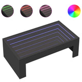 Table basse avec LED infini noir 90x50x30 cm