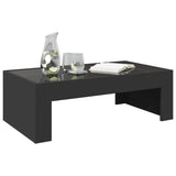 Coffee table with LED infinity black 90x50x30 cm