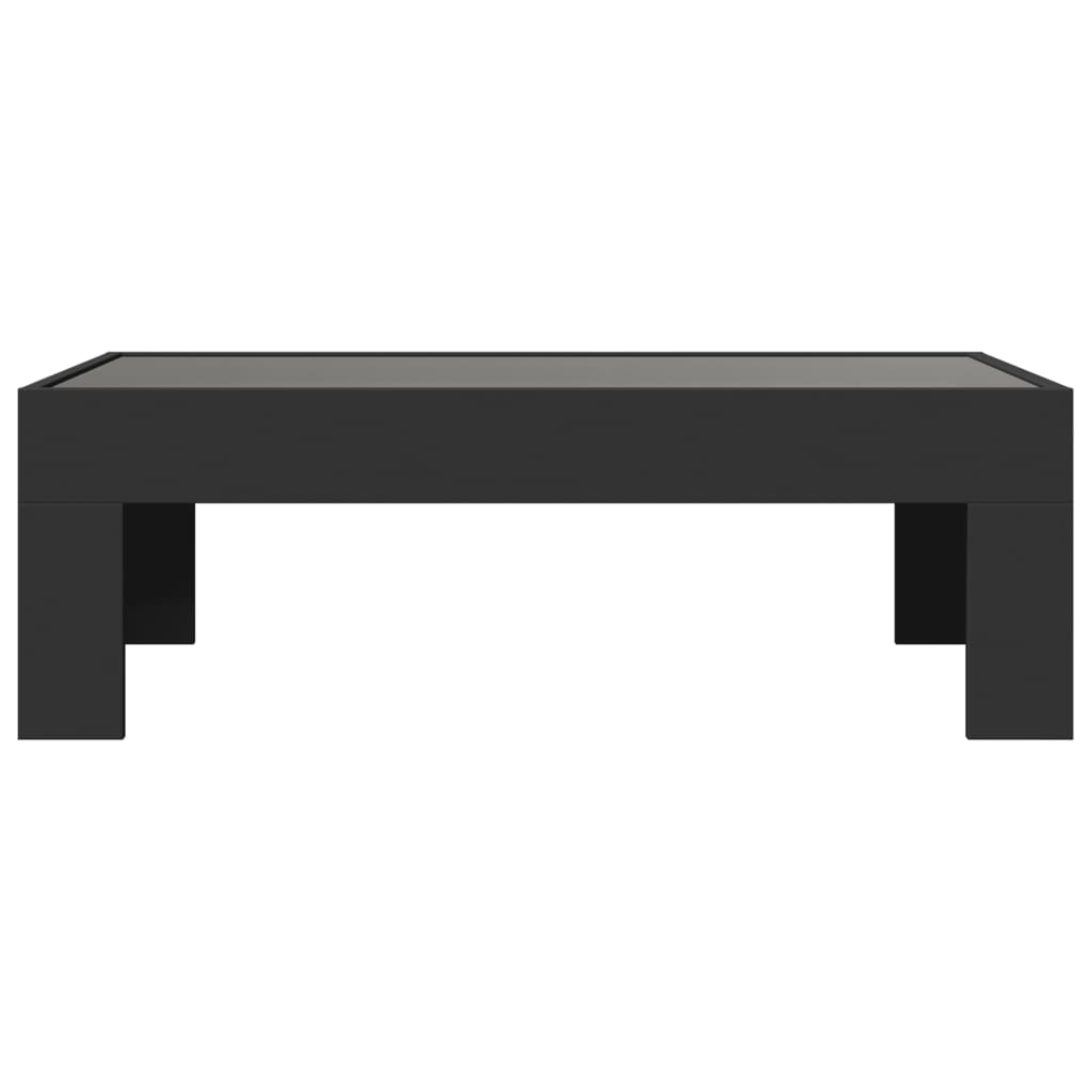 Coffee table with LED infinity black 90x50x30 cm