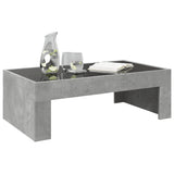 Table basse avec LED infini gris béton 90x50x30 cm