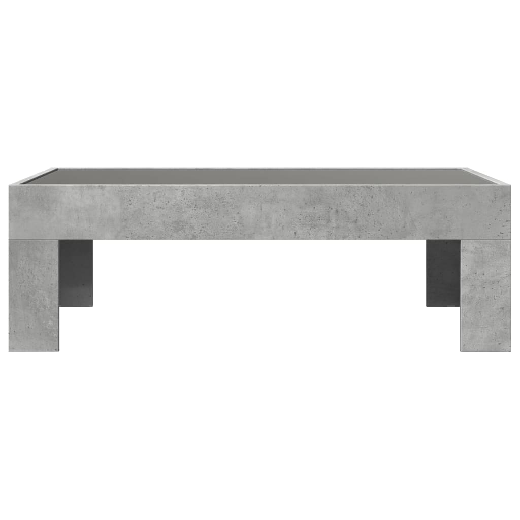 Coffee table with infinite LED concrete gray 90x50x30 cm