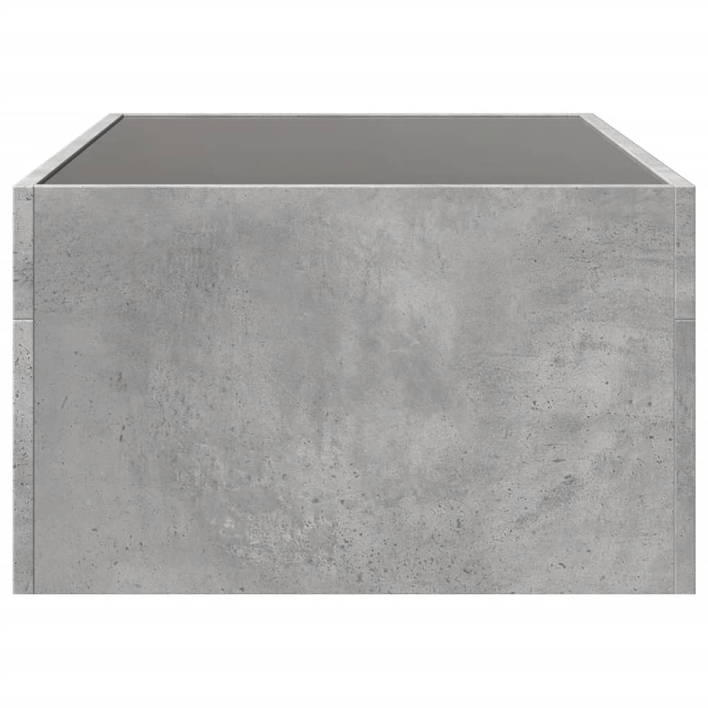 Coffee table with infinite LED concrete gray 90x50x30 cm