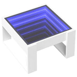 Coffee table with white infinity LED 50x53x30 cm