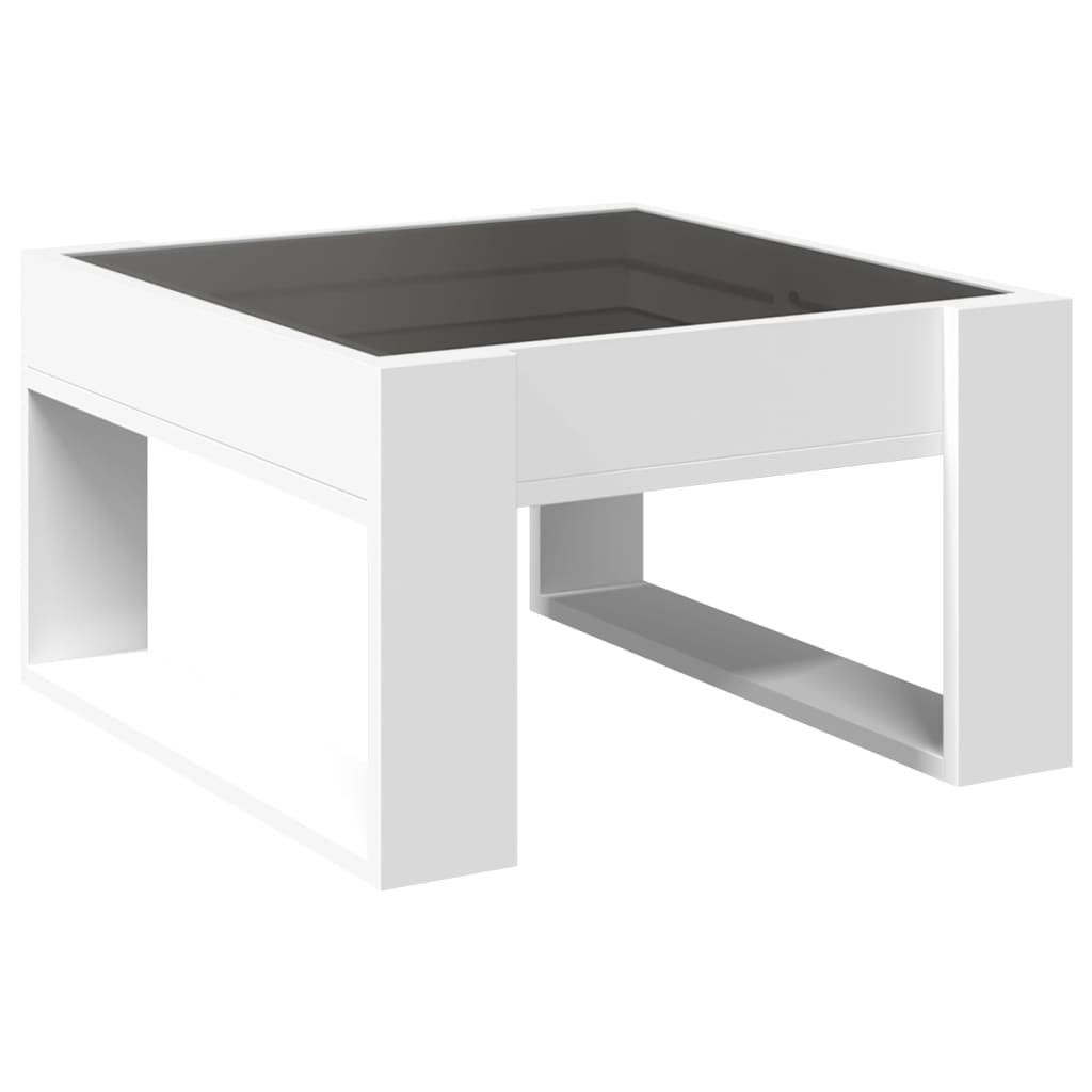 Coffee table with white infinity LED 50x53x30 cm