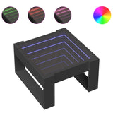 Table basse avec LED infini noir 50x53x30 cm