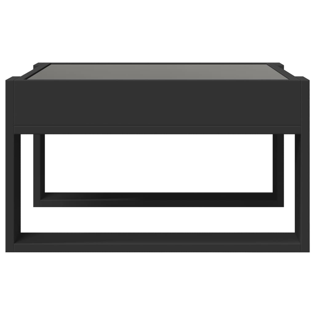 Table basse avec LED infini noir 50x53x30 cm