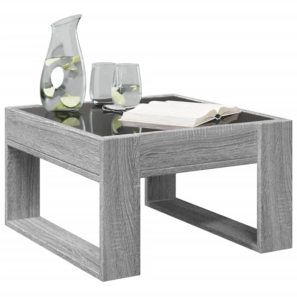 Table basse avec LED infini sonoma gris 50x53x30 cm