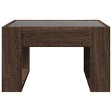 Table basse avec LED infini chêne marron 50x53x30 cm