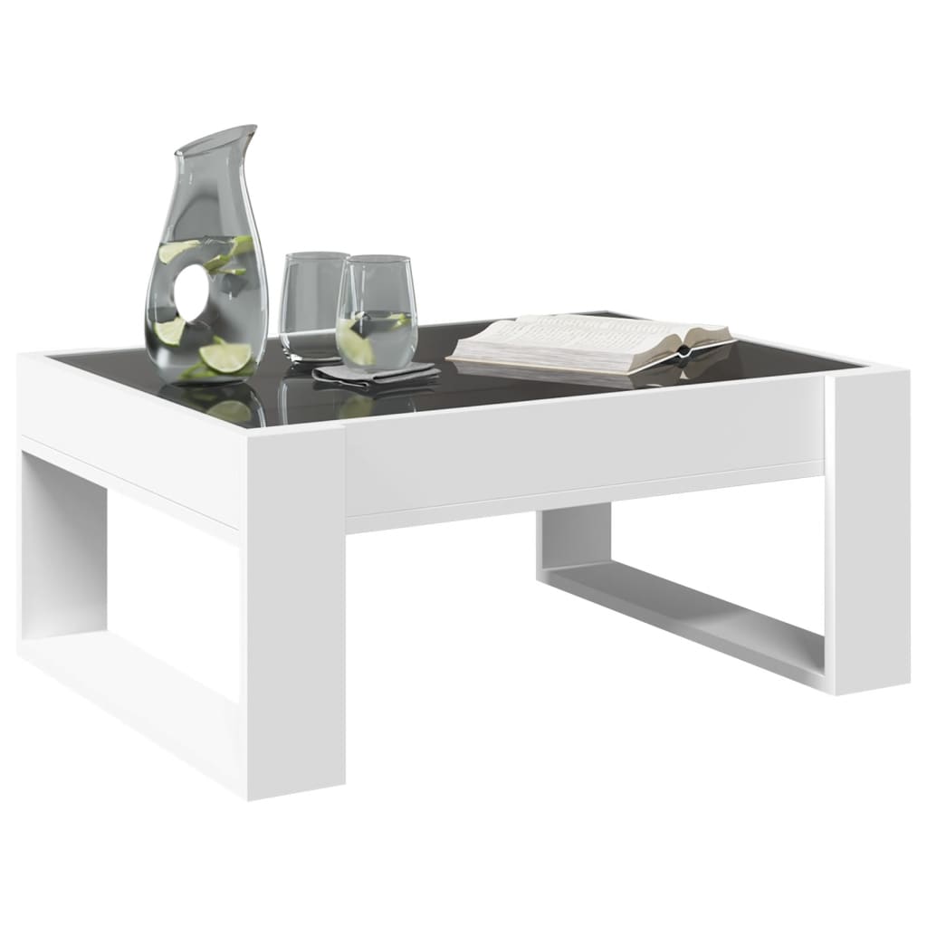 Table basse avec LED infini blanc 70x53x30 cm