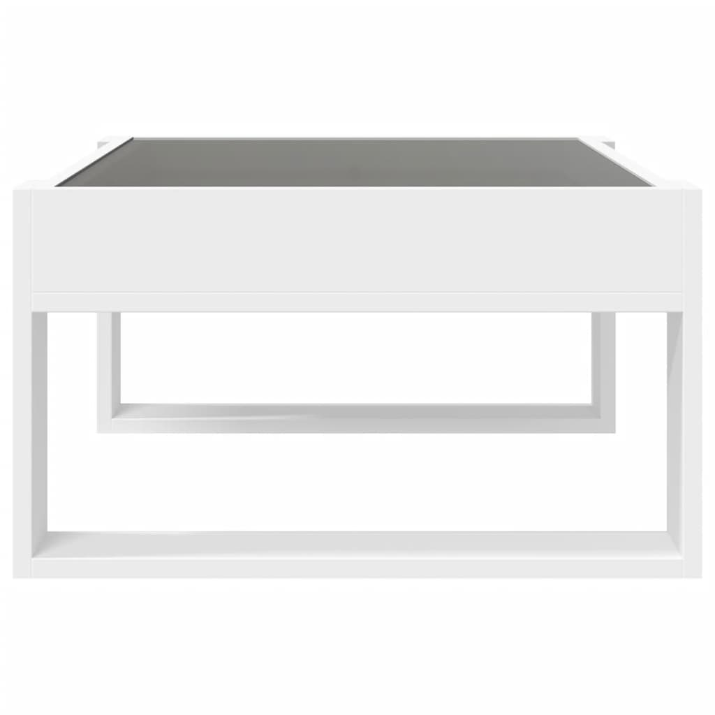 Coffee table with white infinity LED 70x53x30 cm