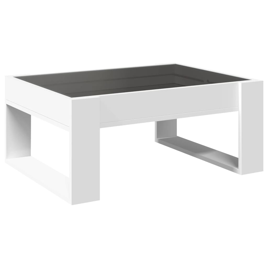 Coffee table with white infinity LED 70x53x30 cm