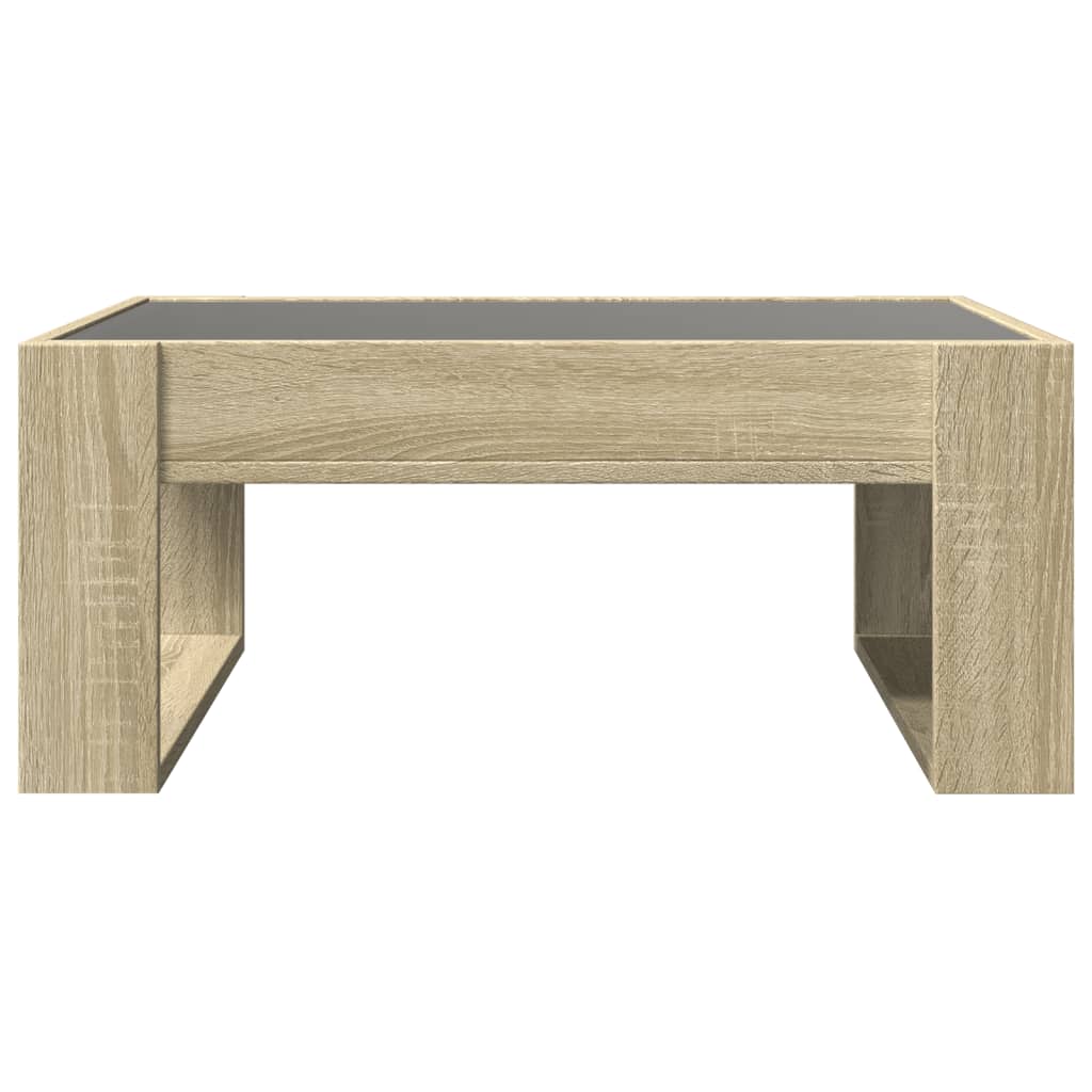 Table basse avec LED infini chêne sonoma 70x53x30 cm