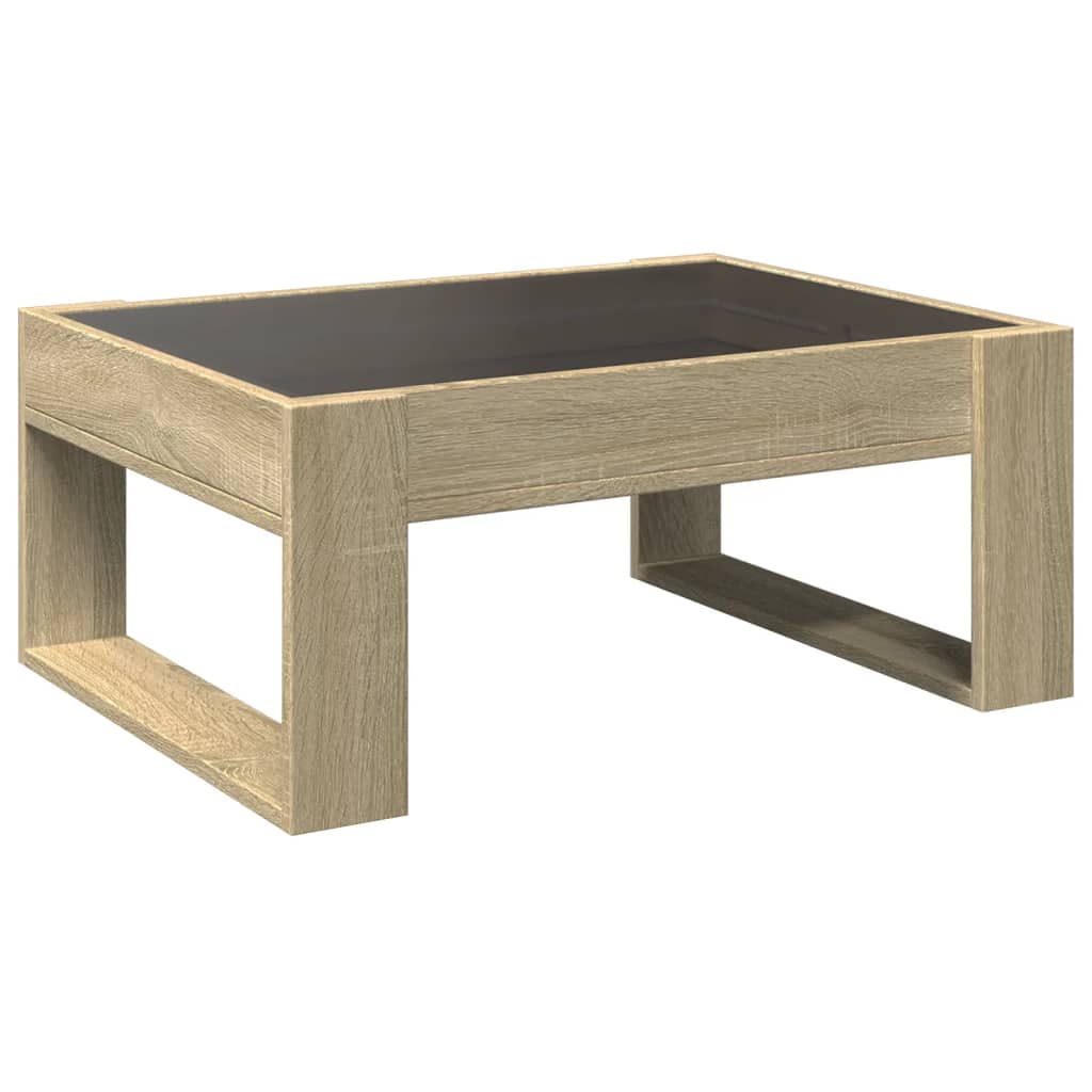 Table basse avec LED infini chêne sonoma 70x53x30 cm