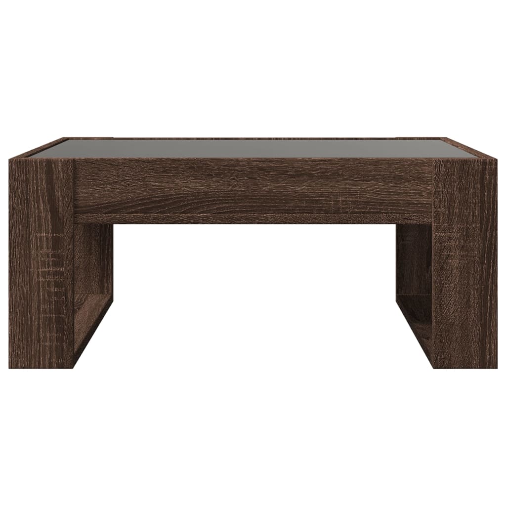 Table basse avec LED infini chêne marron 70x53x30 cm