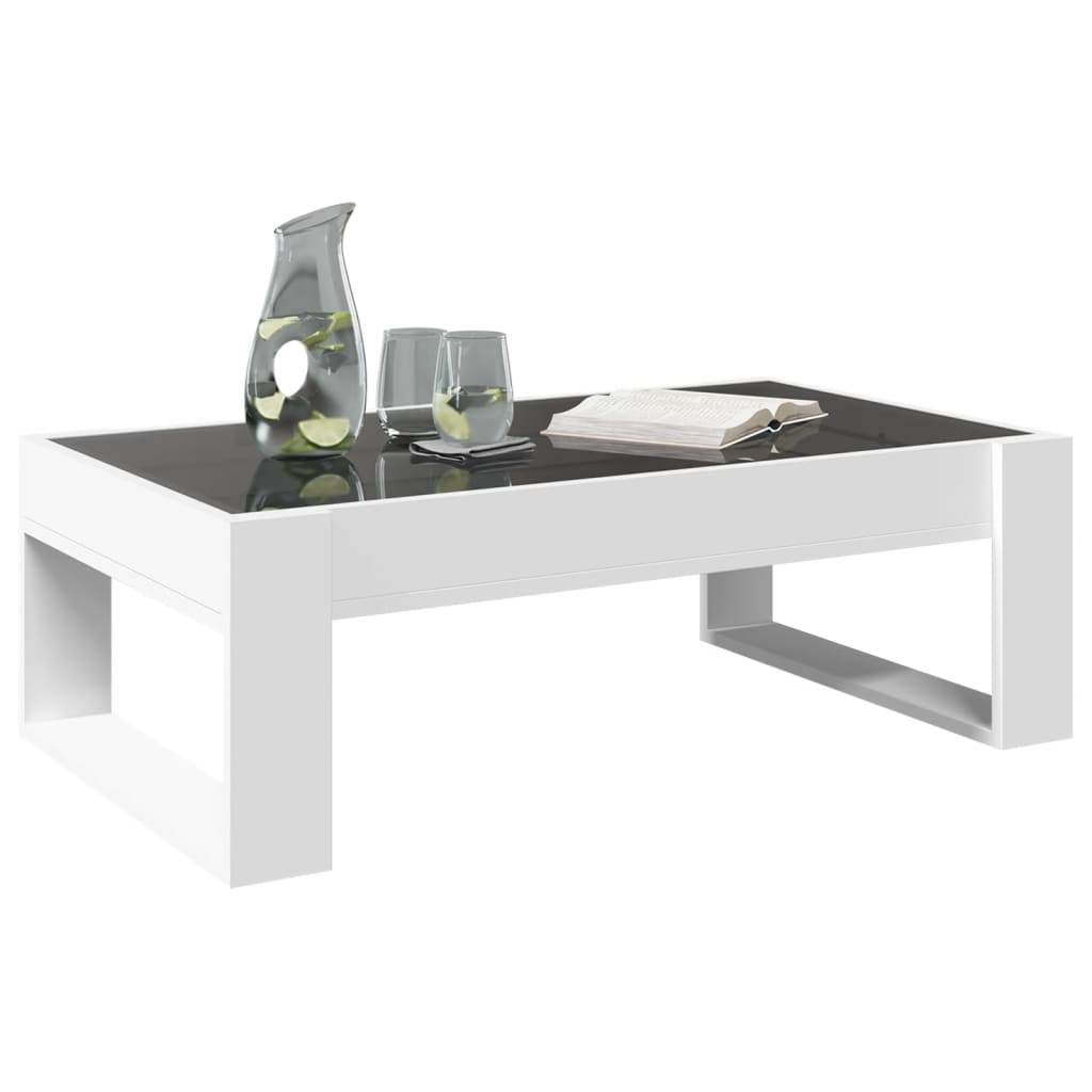 Table basse avec LED infini blanc 90x53x30 cm