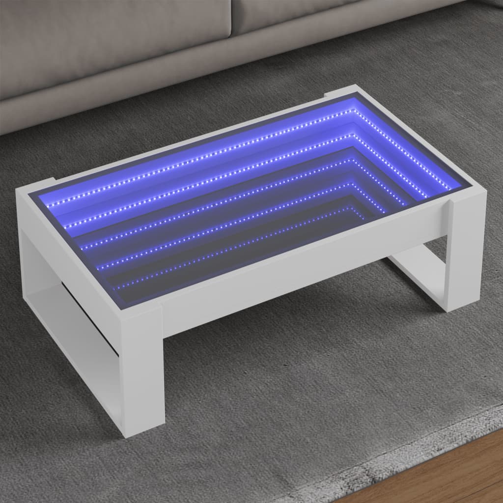 Couchtisch mit weißer Infinity-LED 90x53x30 cm