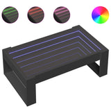 Coffee table with LED infinity black 90x53x30 cm