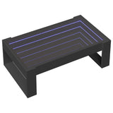 Coffee table with LED infinity black 90x53x30 cm