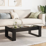 Coffee table with LED infinity black 90x53x30 cm