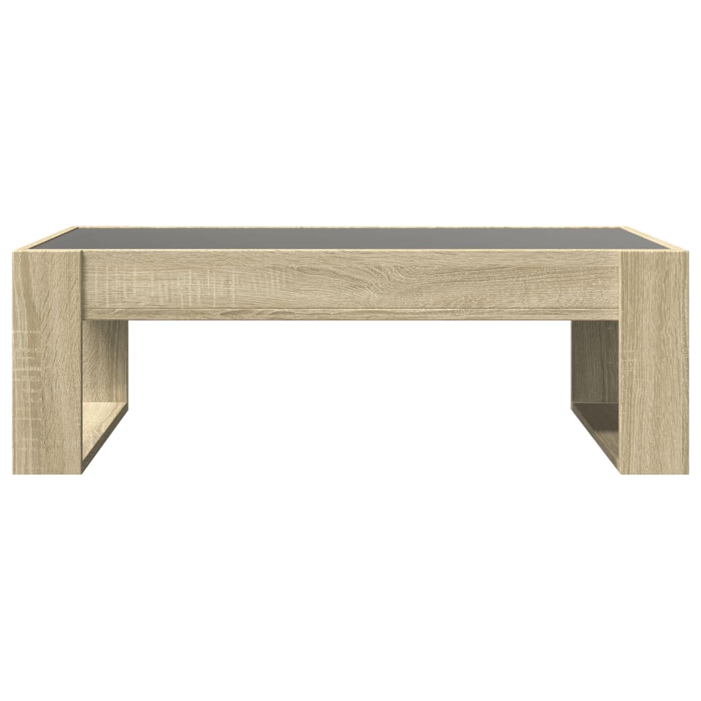 Coffee table with infinite LED sonoma oak 90x53x30 cm