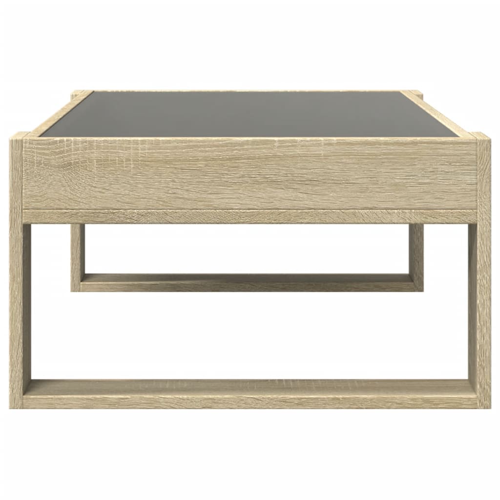 Coffee table with infinite LED sonoma oak 90x53x30 cm