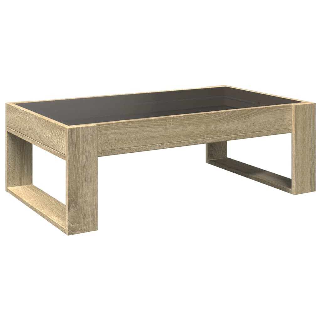 Table basse avec LED infini chêne sonoma 90x53x30 cm