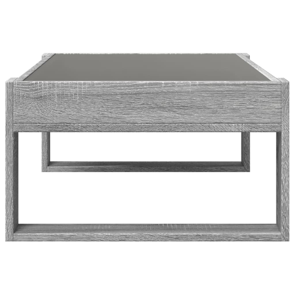 Table basse avec LED infini sonoma gris 90x53x30 cm