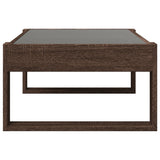 Coffee table with infinite LED oak brown 90x53x30 cm